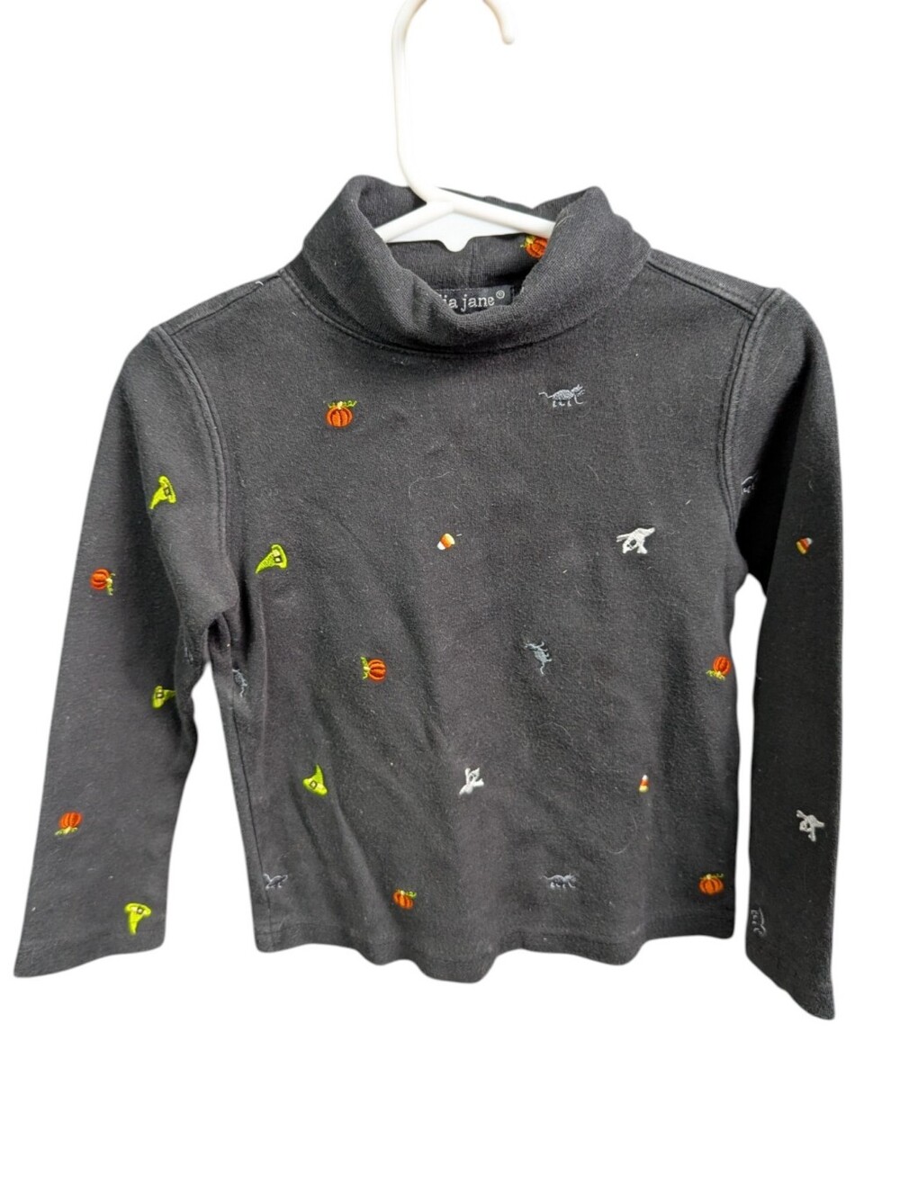 Lydia Jane Long Sleeve Turtleneck with Halloween Embroidery Sz S(4)